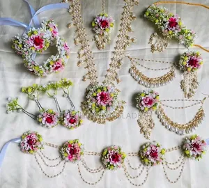 Bridal Floral Jewelry Set | Wedding Mehendi Flower Jewellery