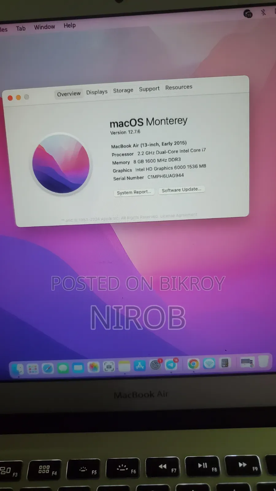 Laptop Apple MacBook 2015 8GB Intel Core Ultra 7 SSD 256GB