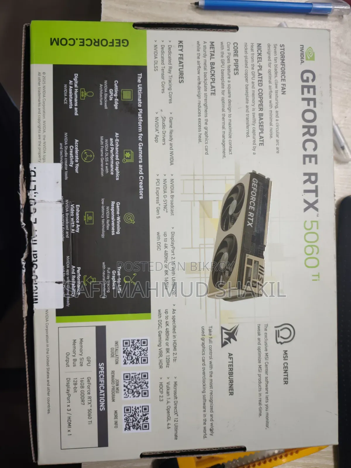 Msi 5060 Ti Graphics Card