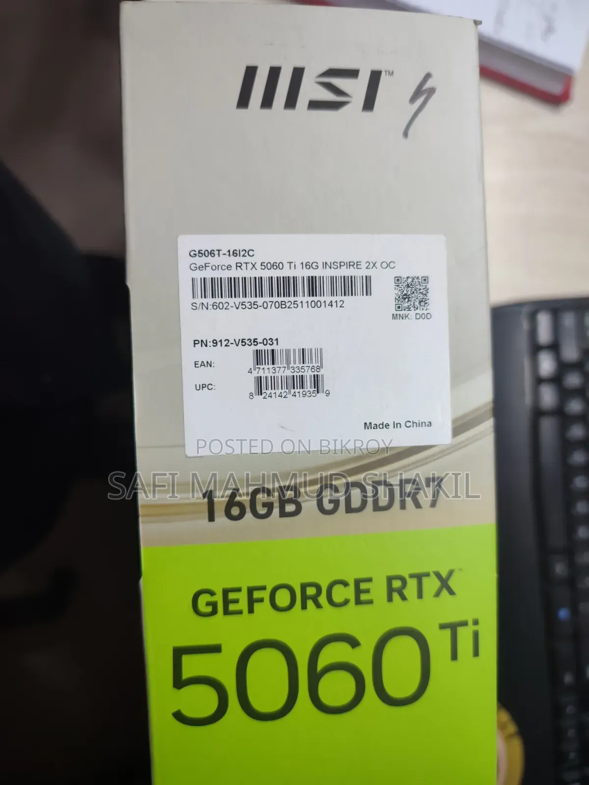 Msi 5060 Ti Graphics Card
