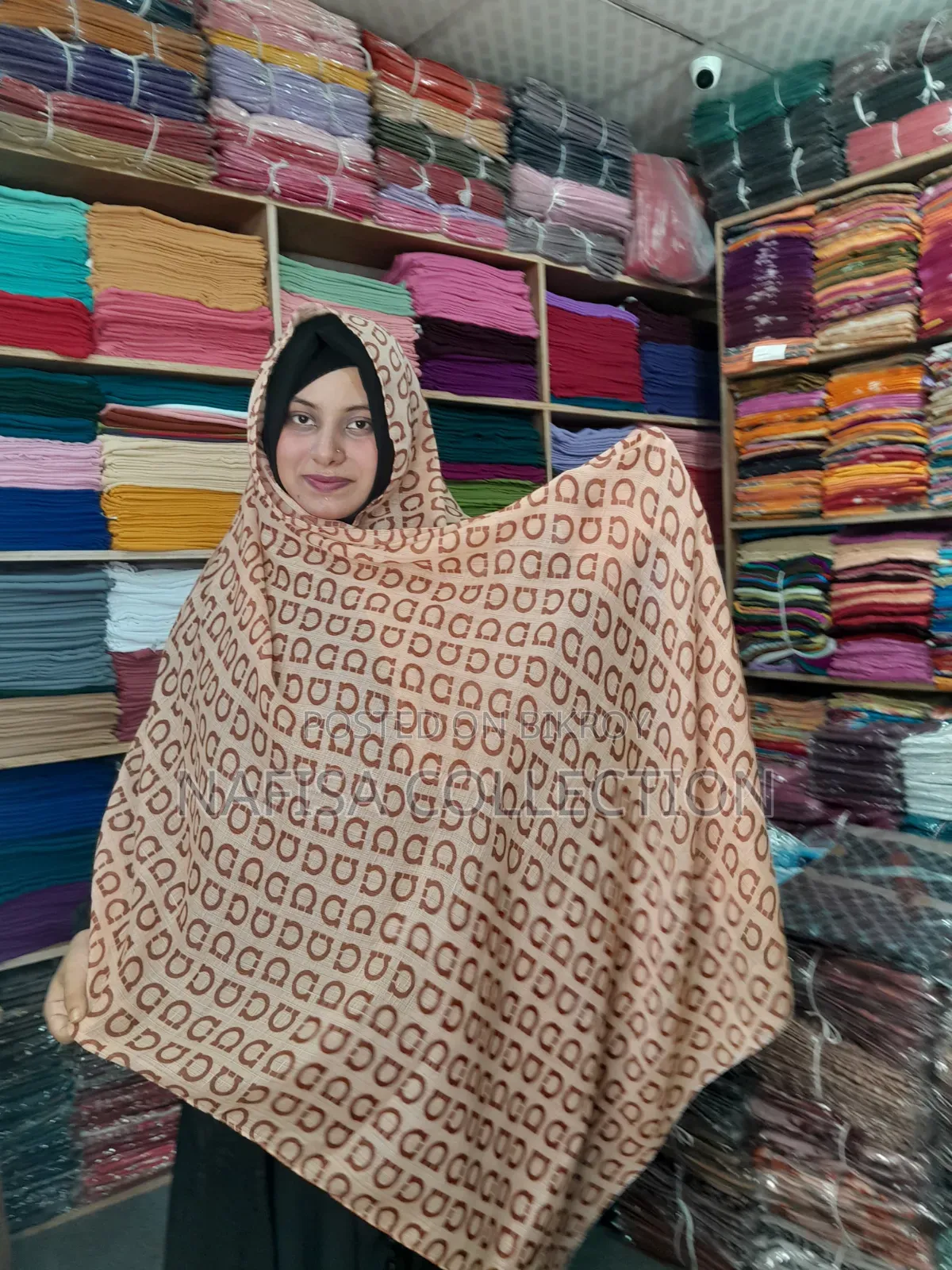 Slub Cotton Print Hijab,