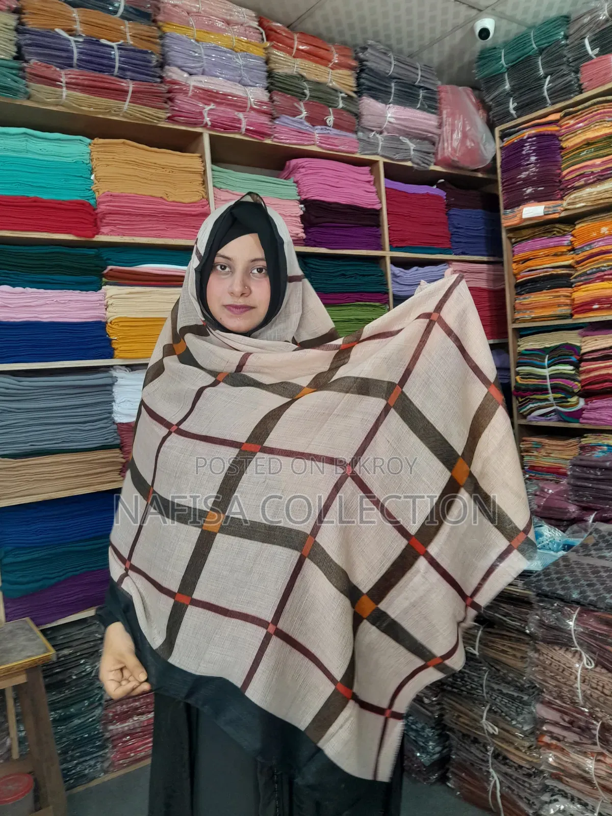 Slub Cotton Print Hijab,