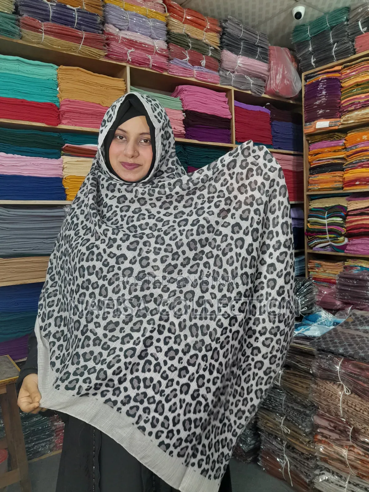 Slub Cotton Print Hijab,