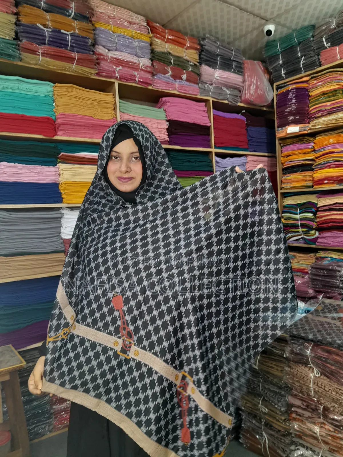 Slub Cotton Print Hijab,
