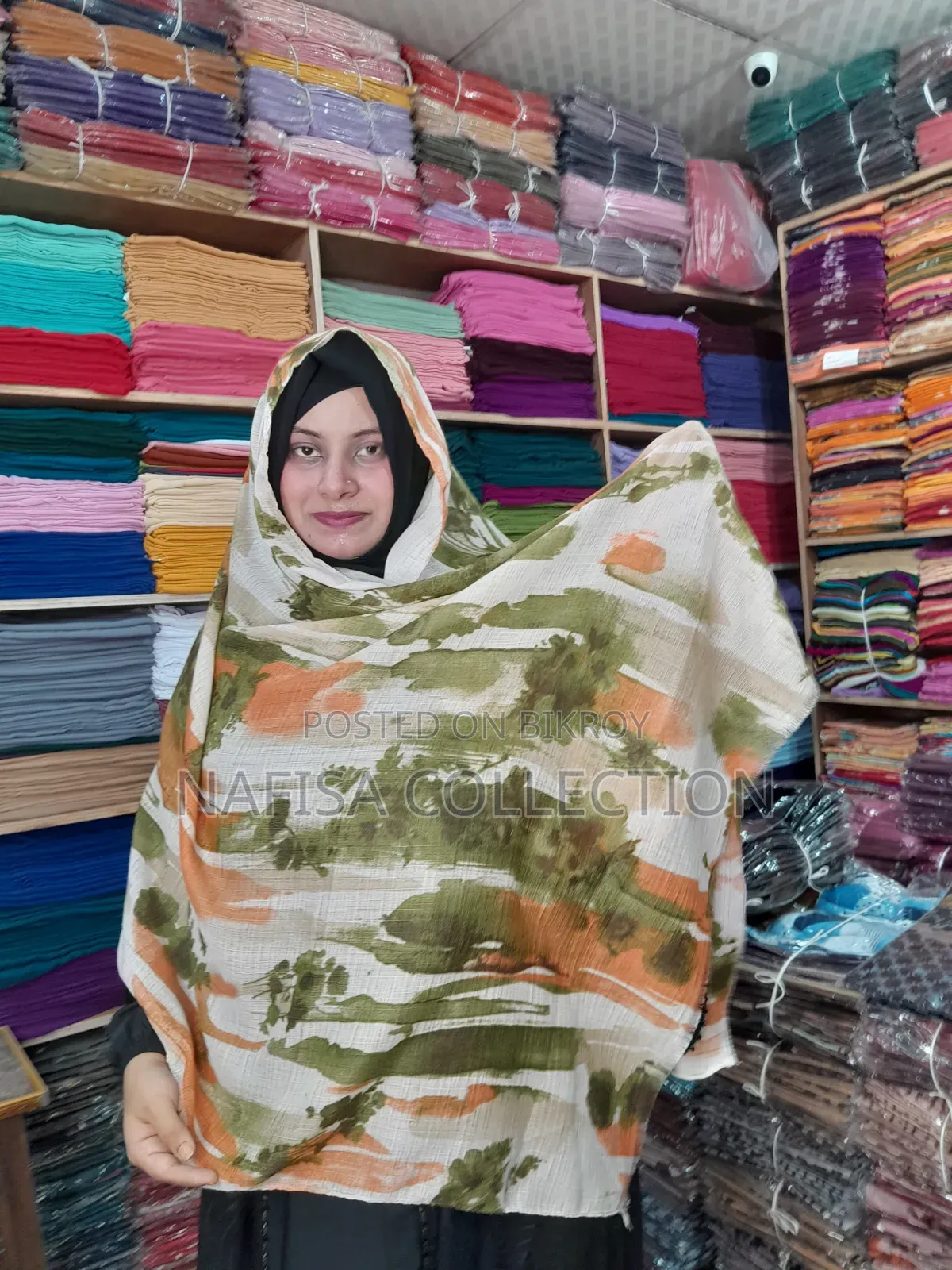 Slub Cotton Print Hijab,
