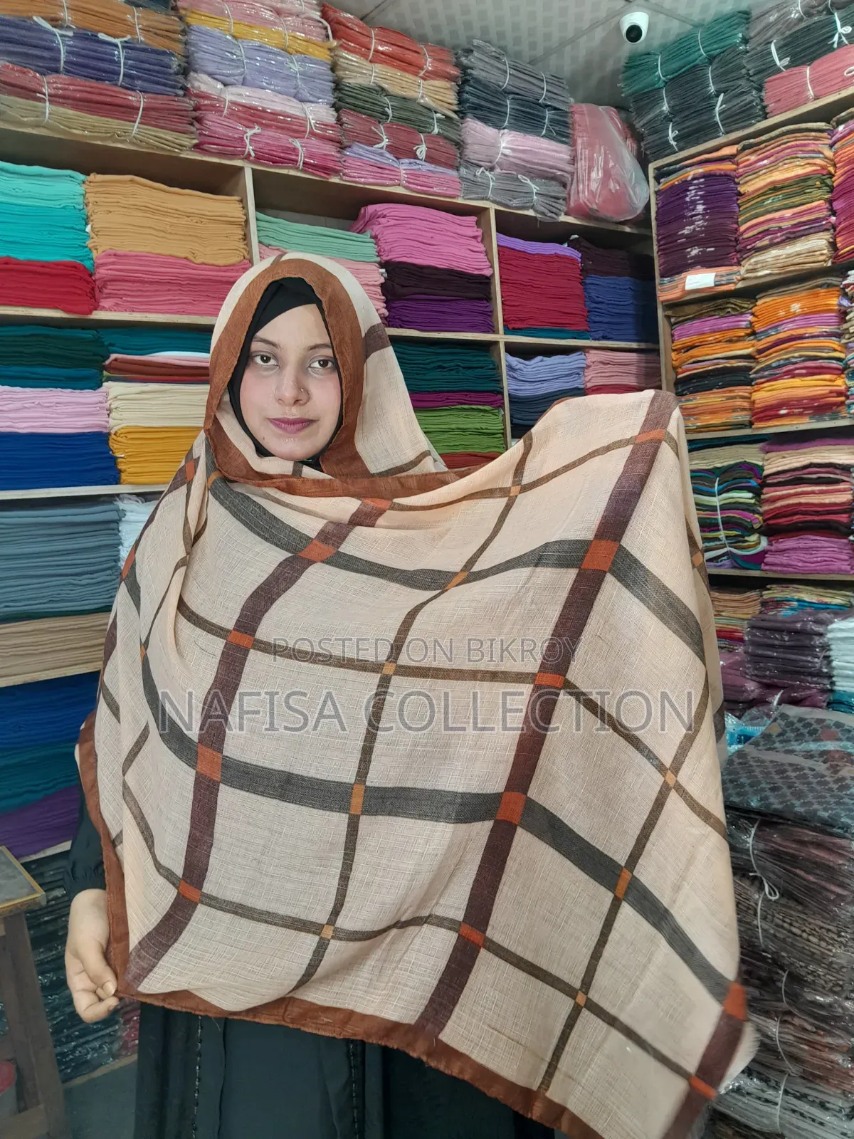 Slub Cotton Print Hijab,