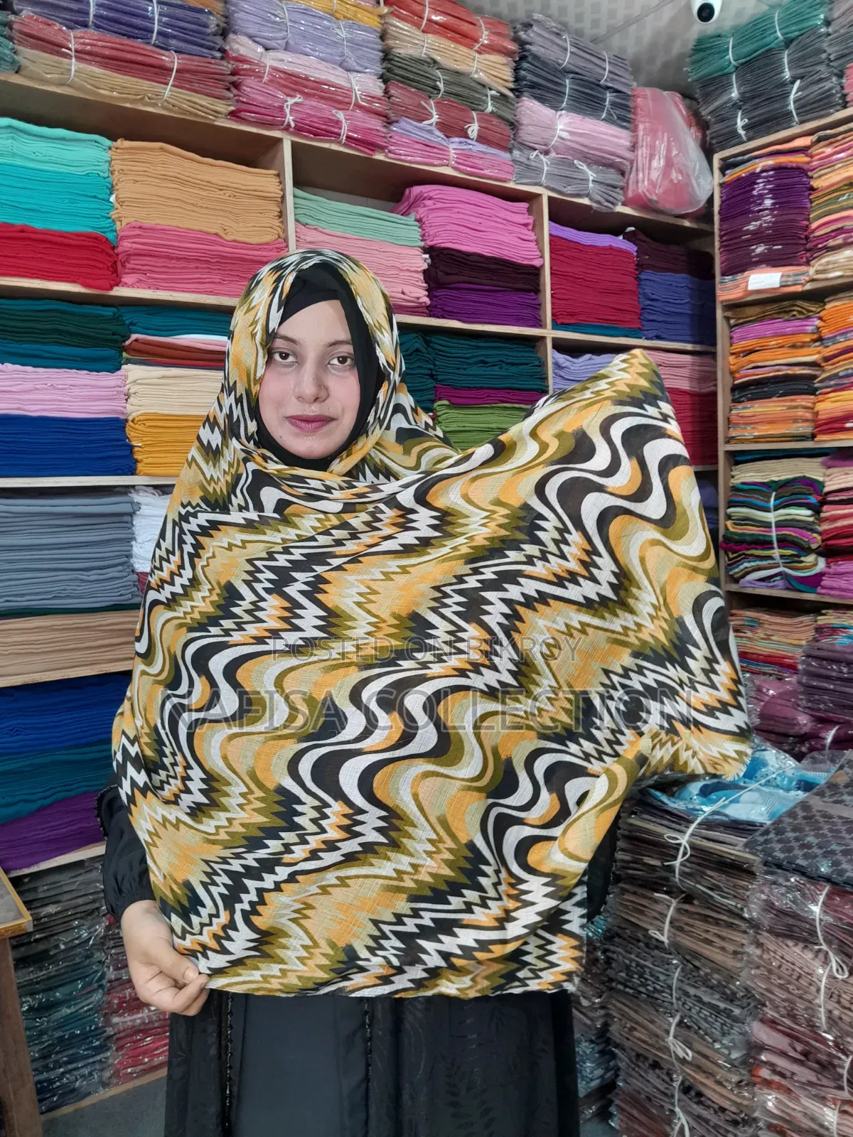 Slub Cotton Print Hijab,