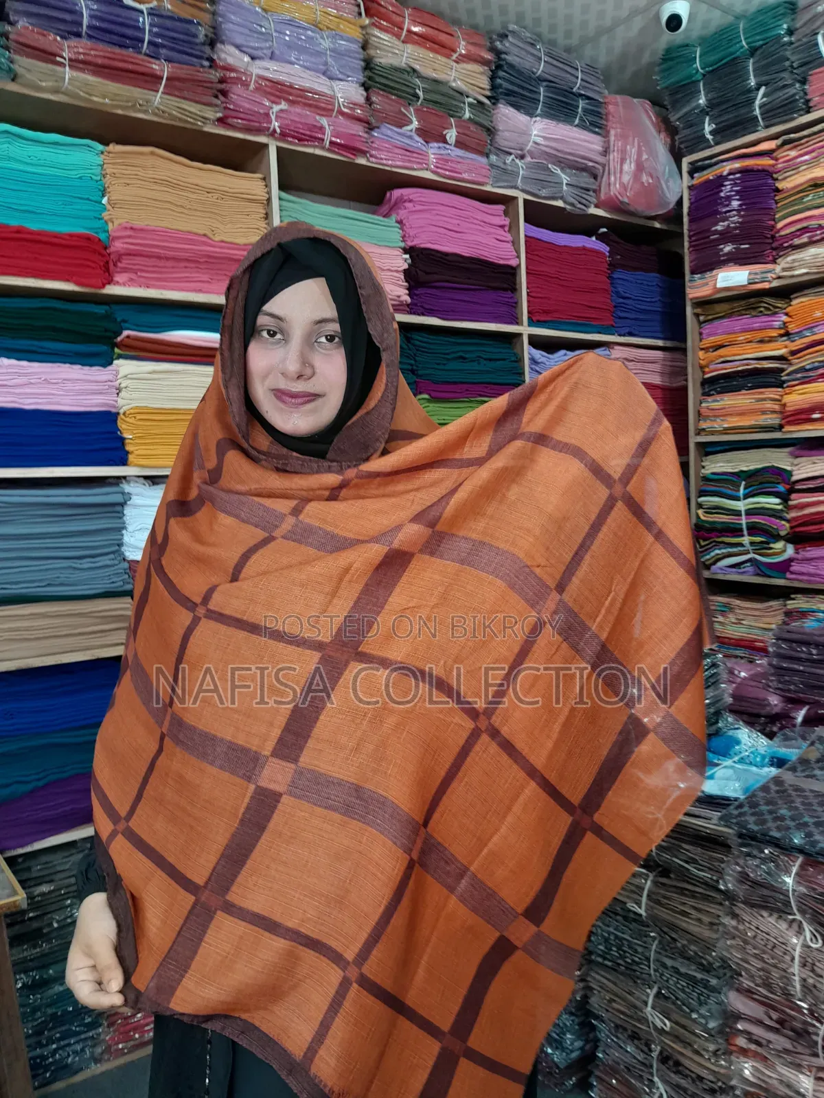 Slub Cotton Print Hijab,