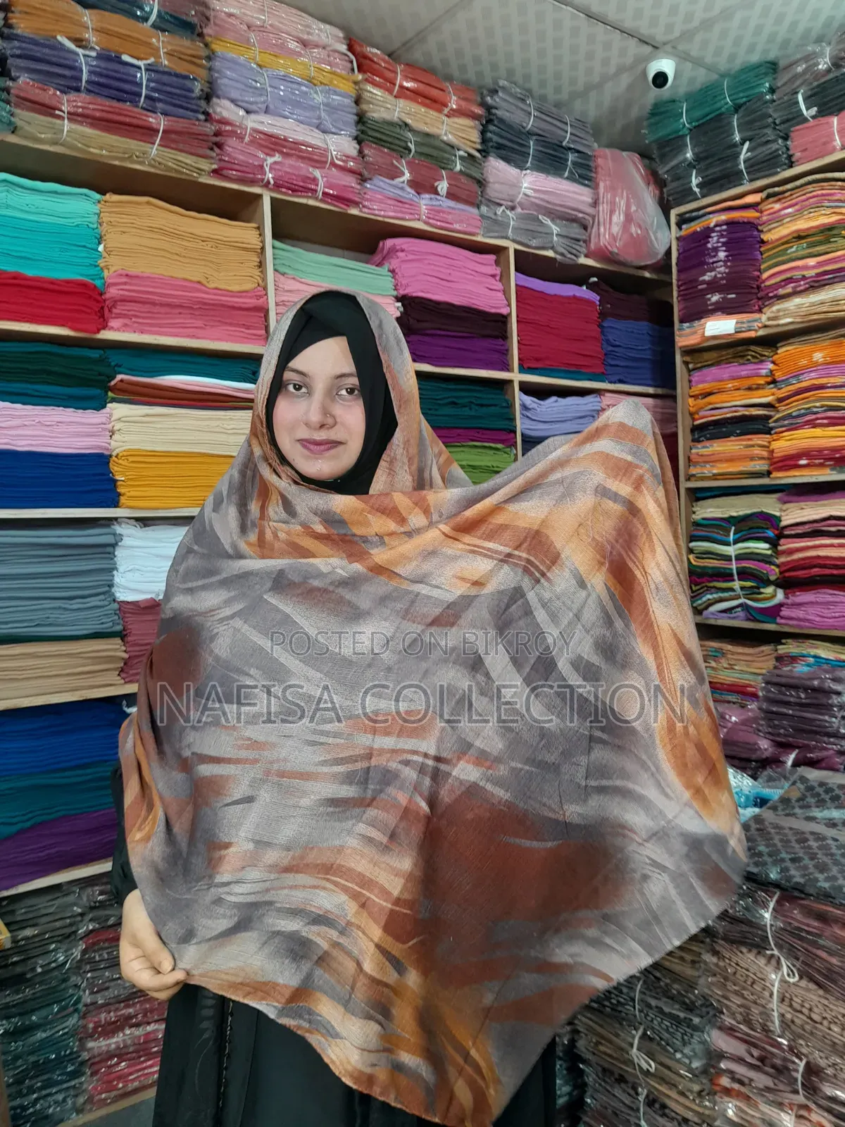 Slub Cotton Print Hijab,