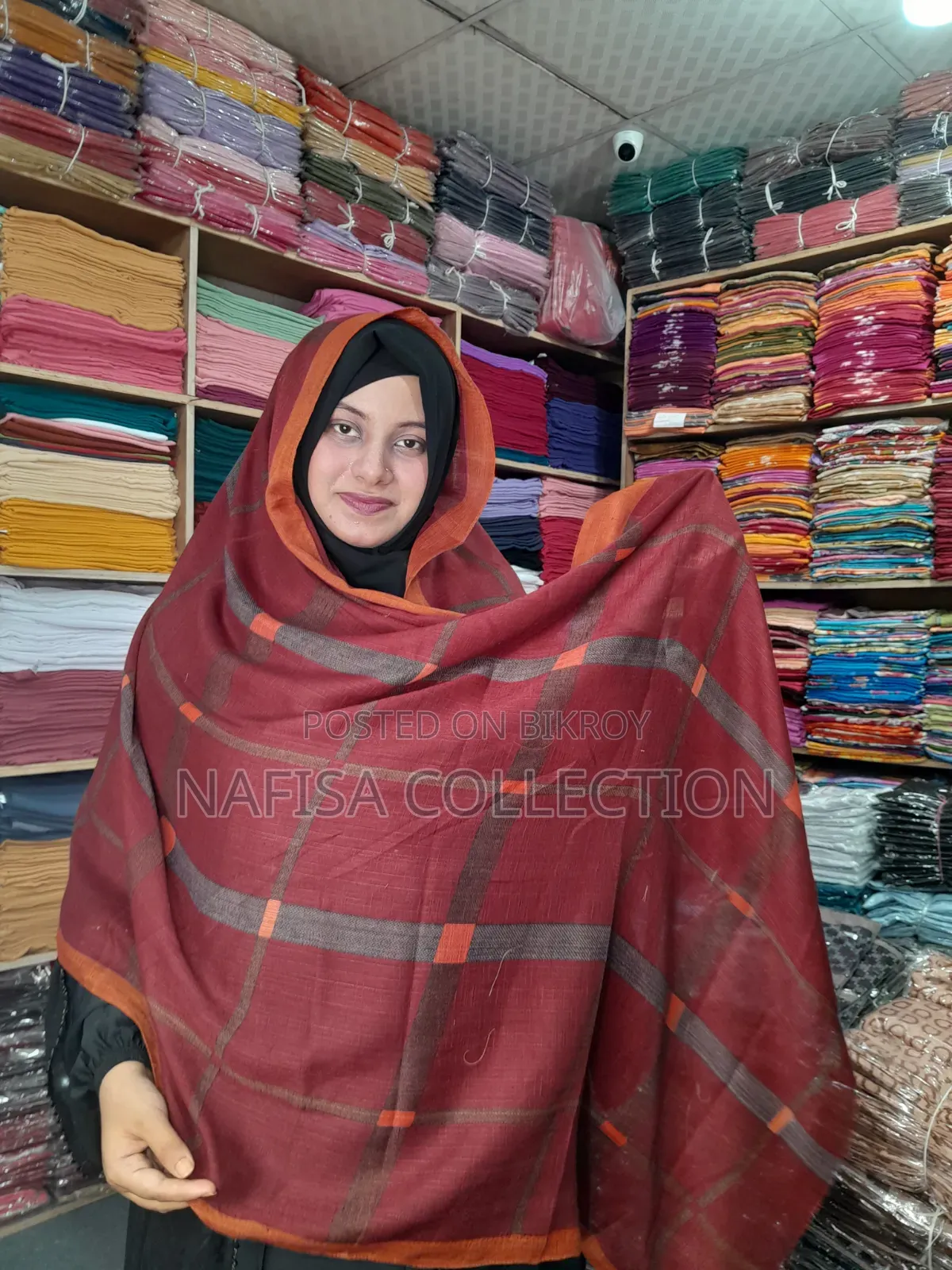 Slub Cotton Print Hijab,