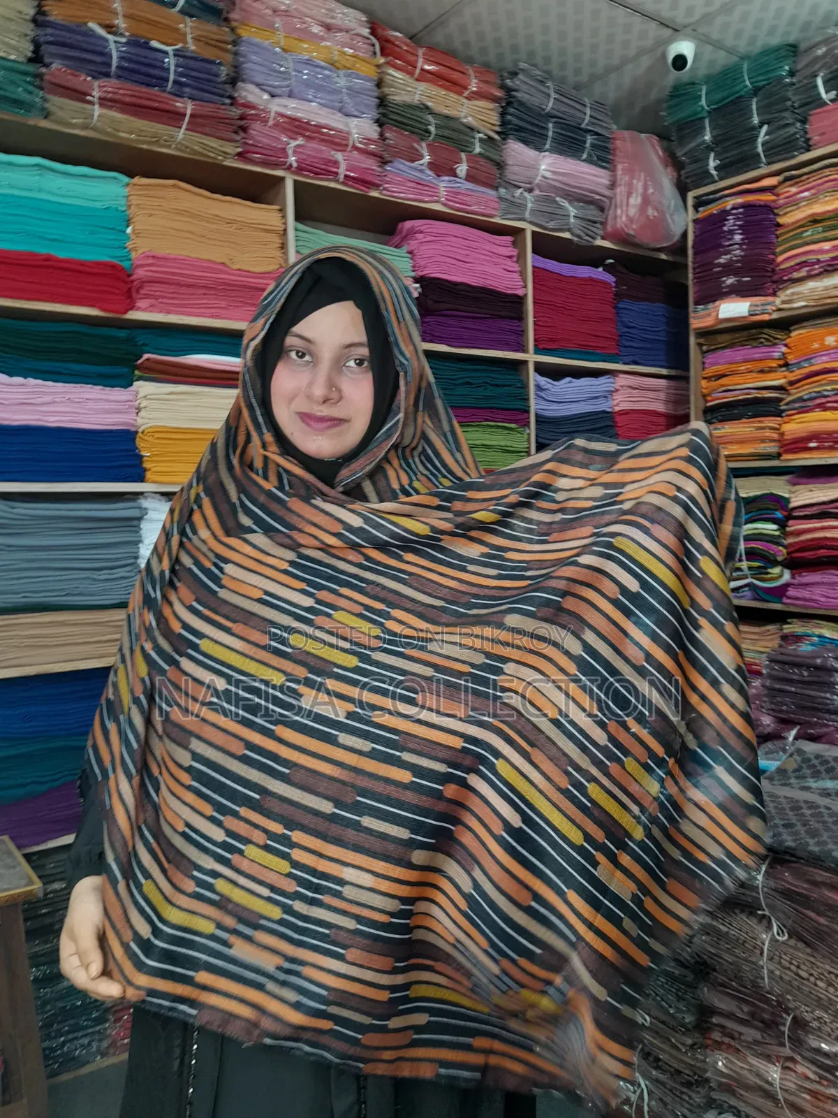 Slub Cotton Print Hijab,