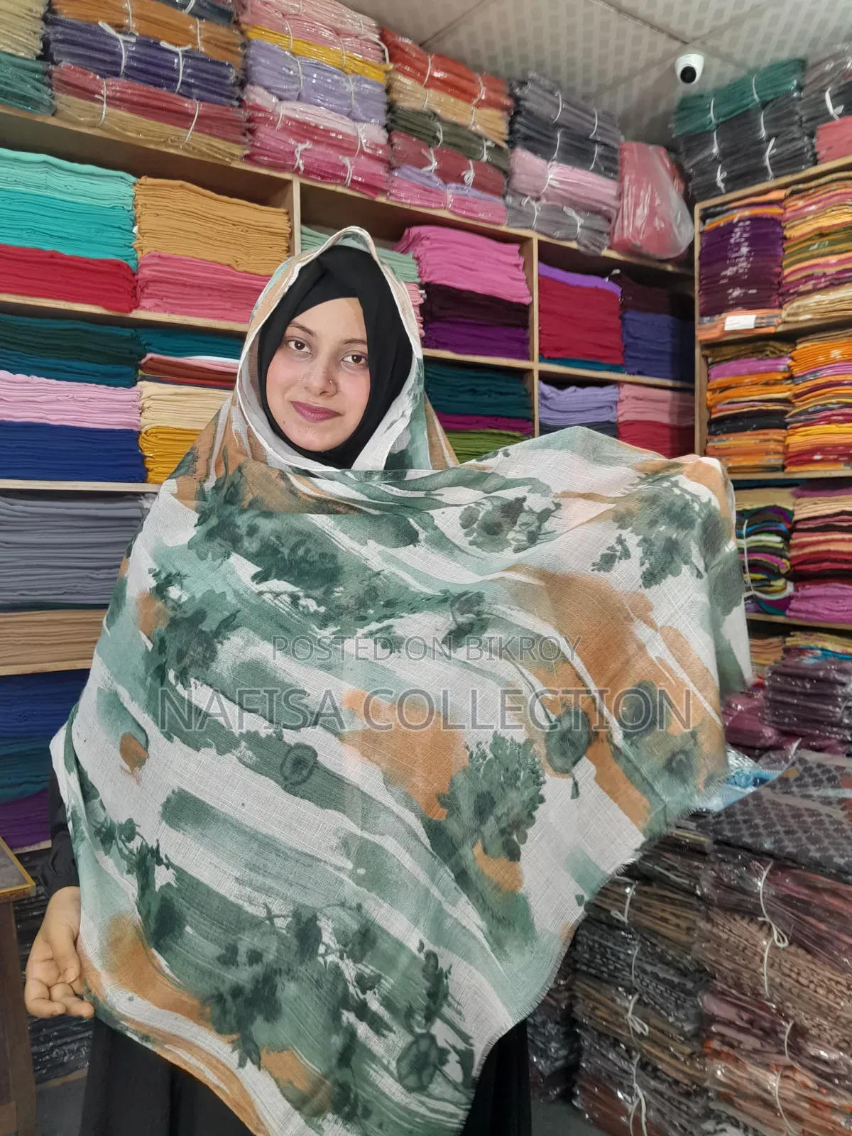 Slub Cotton Print Hijab,