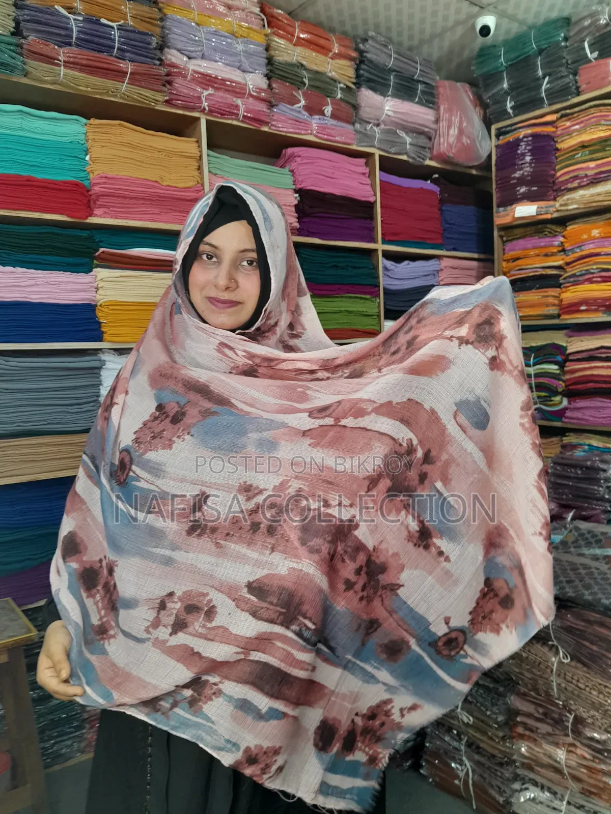 Slub Cotton Print Hijab,