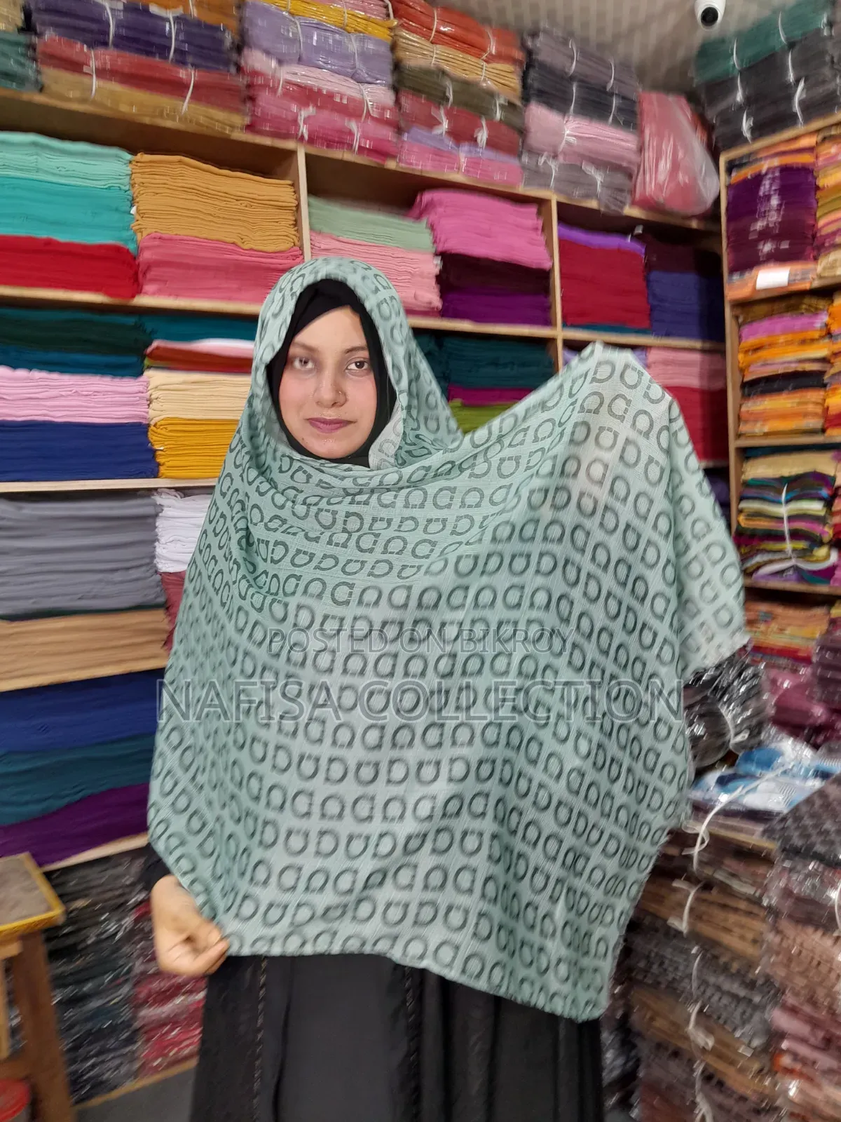 Slub Cotton Print Hijab,