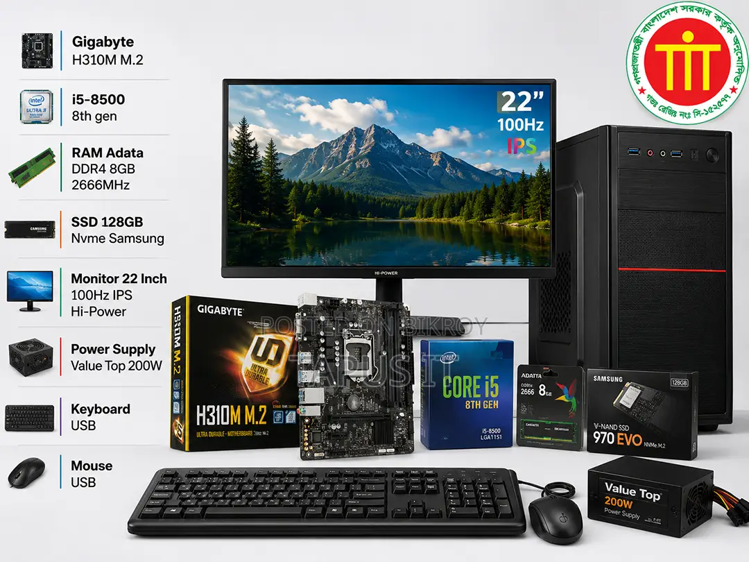 New Desktop Computer Gigabyte 8GB Intel Core i5 SSD 128GB