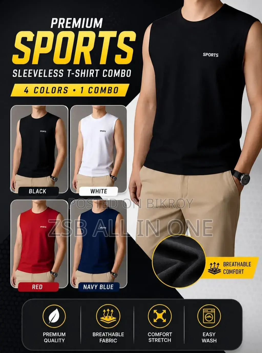 Sports Men's T-Shirt Combo Pack