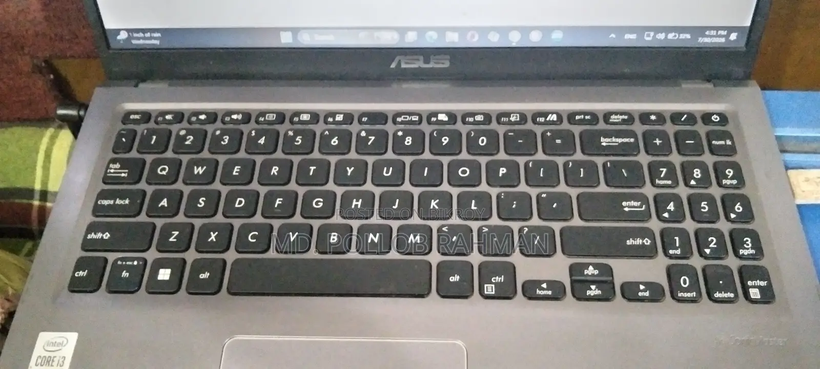 Laptop ASUS Vivobook 15 4GB Intel Core I3 SSD 1T