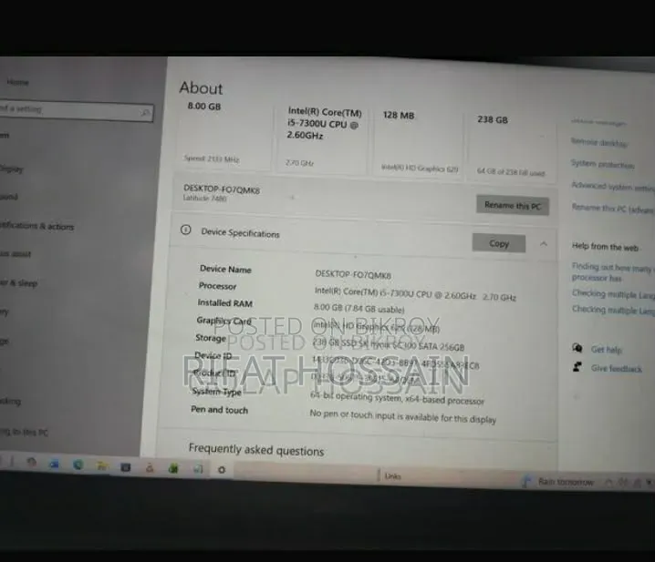 Laptop Dell Latitude 7480 8GB Intel Core i5 SSD 256GB