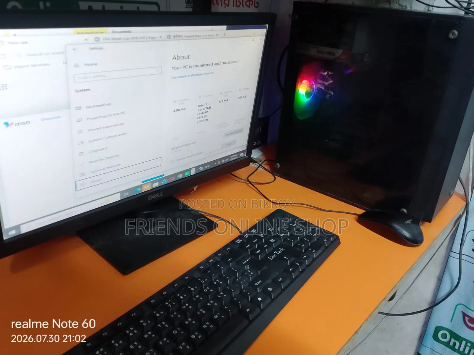 Desktop Computer Dell 4GB Intel Core i3 HDD 500GB