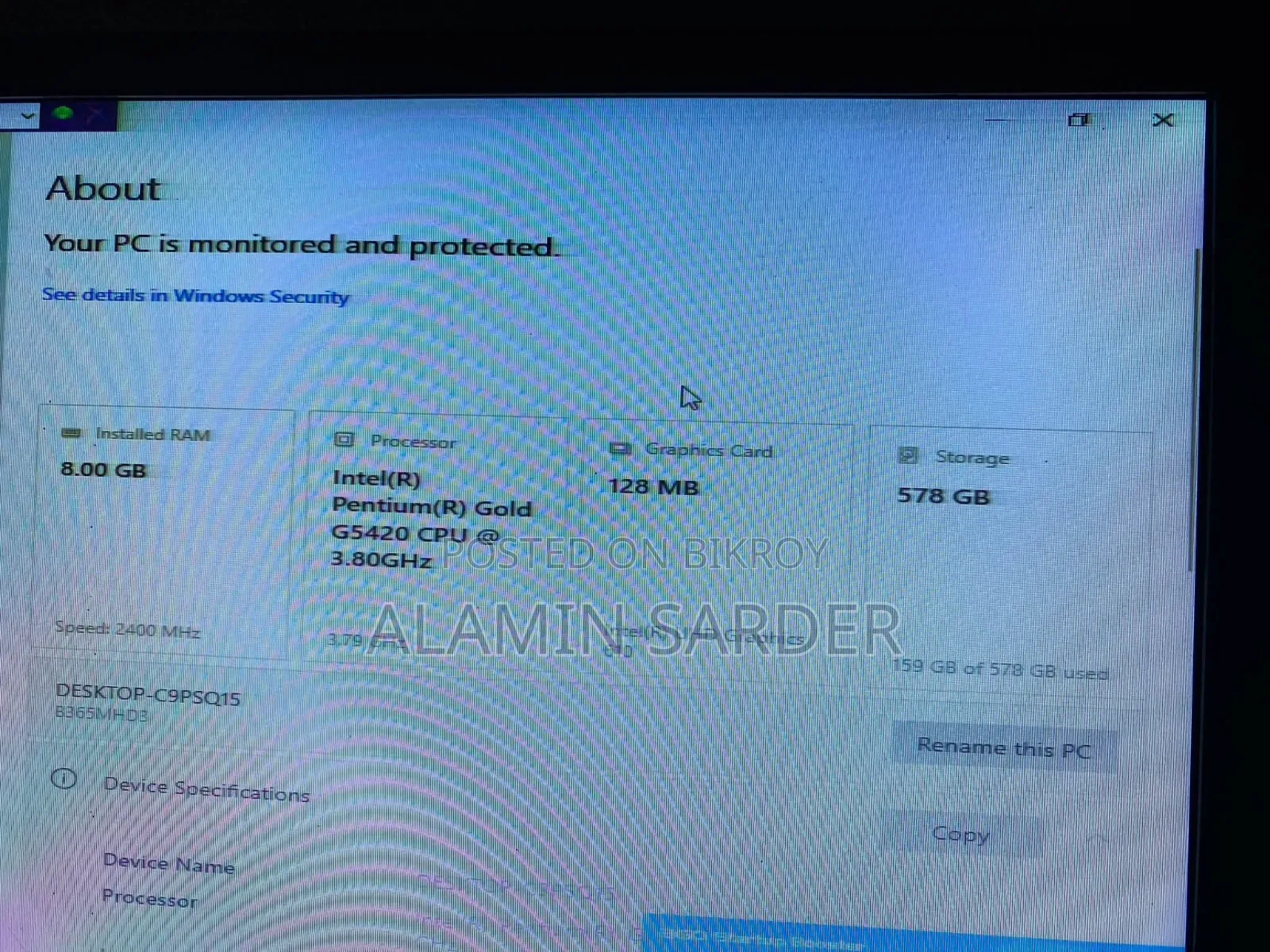 Desktop Computer Gigabyte 8GB Intel Core I3 HDD+SSD 512GB