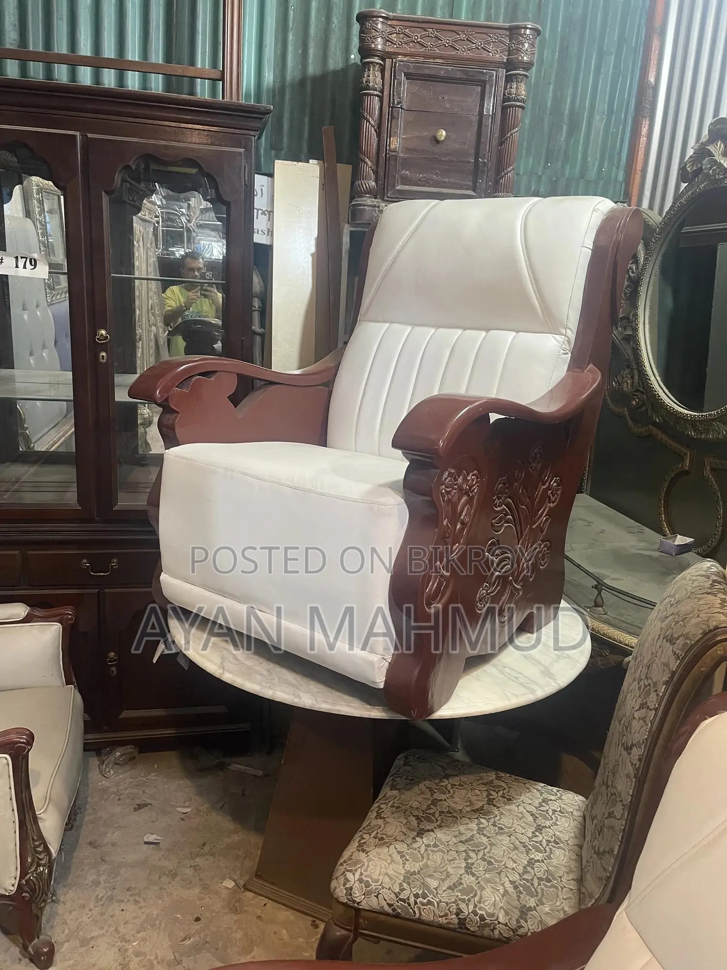White 6-Seat Original Leather Sofa