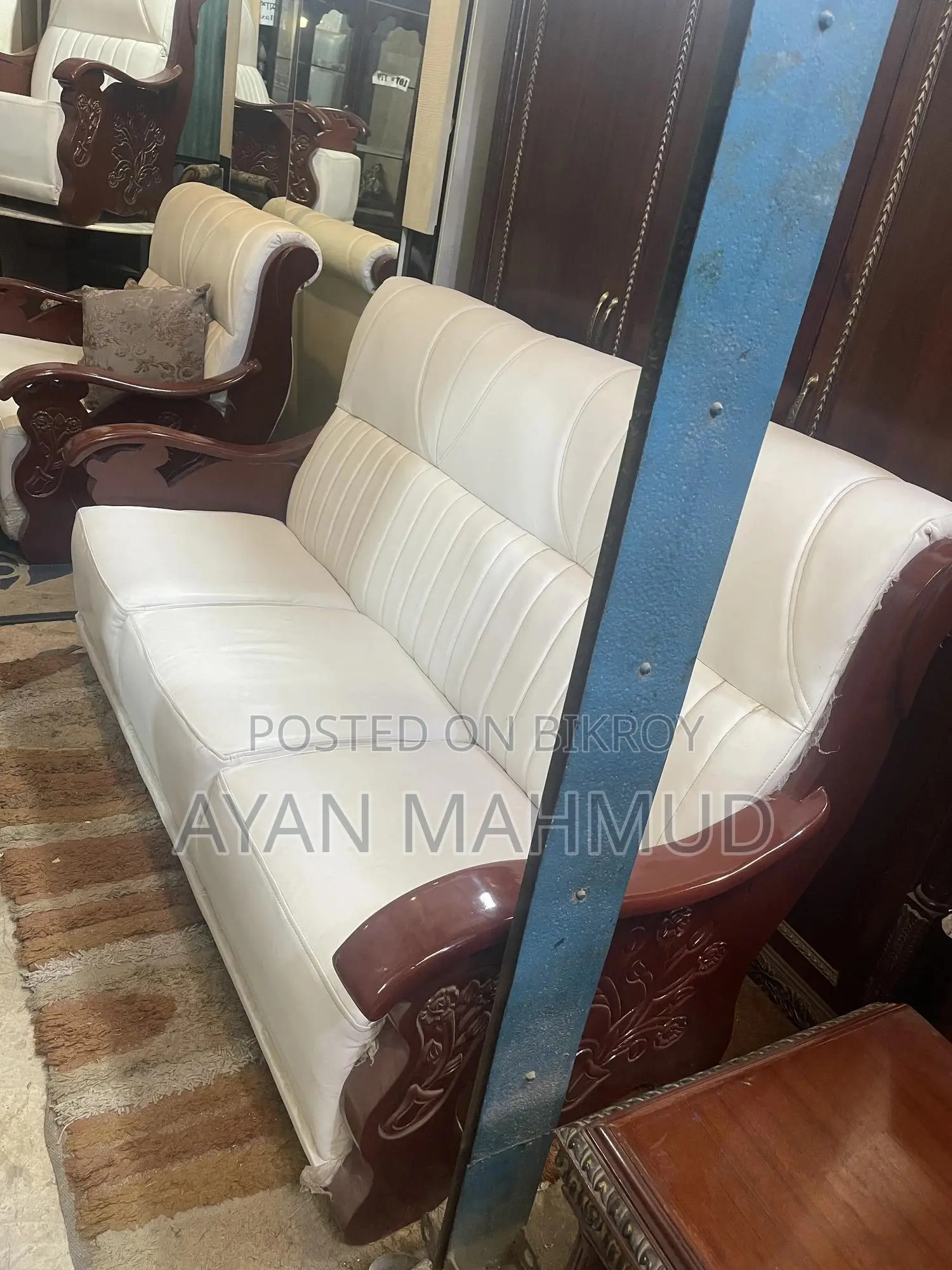 White 6-Seat Original Leather Sofa