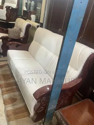 White 6-Seat Original Leather Sofa