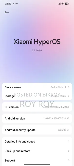 Xiaomi Redmi Note 14 4G 128 GB Black