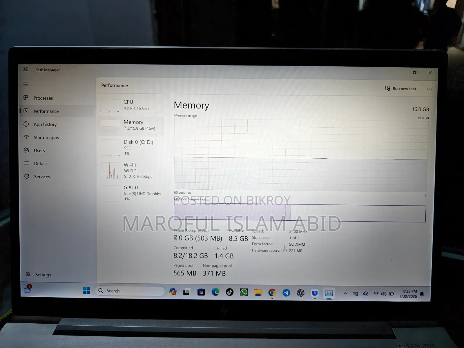Laptop HP EliteBook 840 G7 16GB Intel Core I5 SSD 512GB