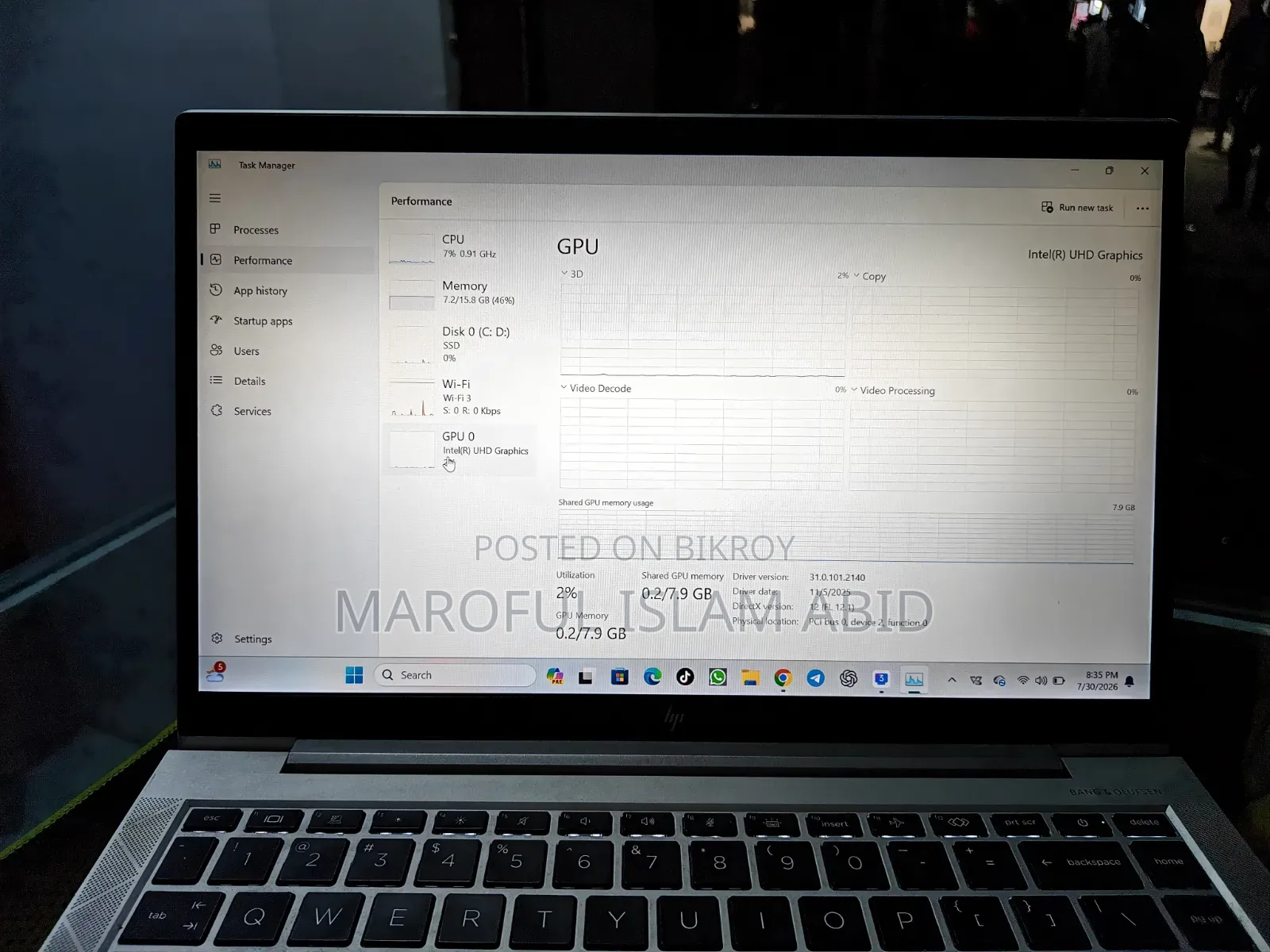 Laptop HP EliteBook 840 G7 16GB Intel Core I5 SSD 512GB