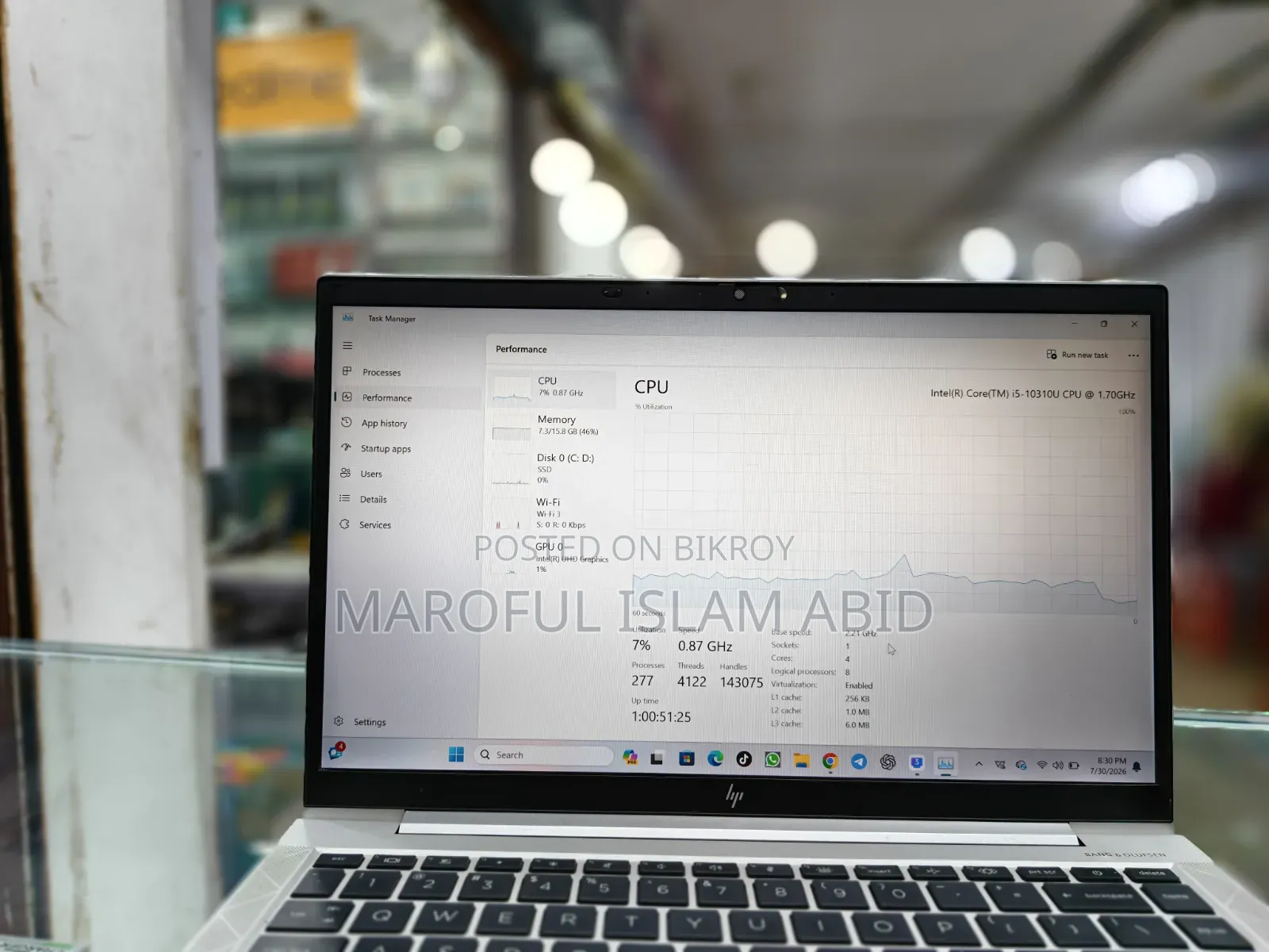 Laptop HP EliteBook 840 G7 16GB Intel Core I5 SSD 512GB