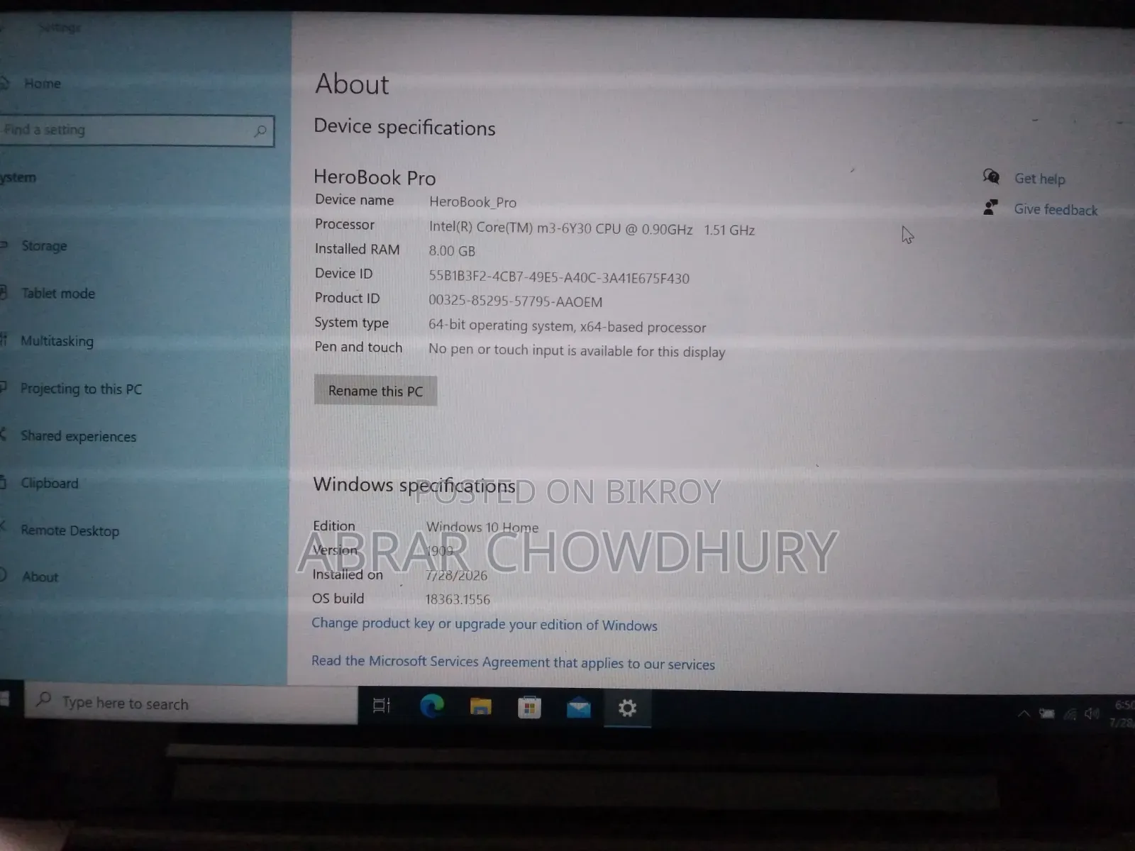 New Laptop Chuwi HeroBook Pro 8GB Intel Core M3 SSD 256GB