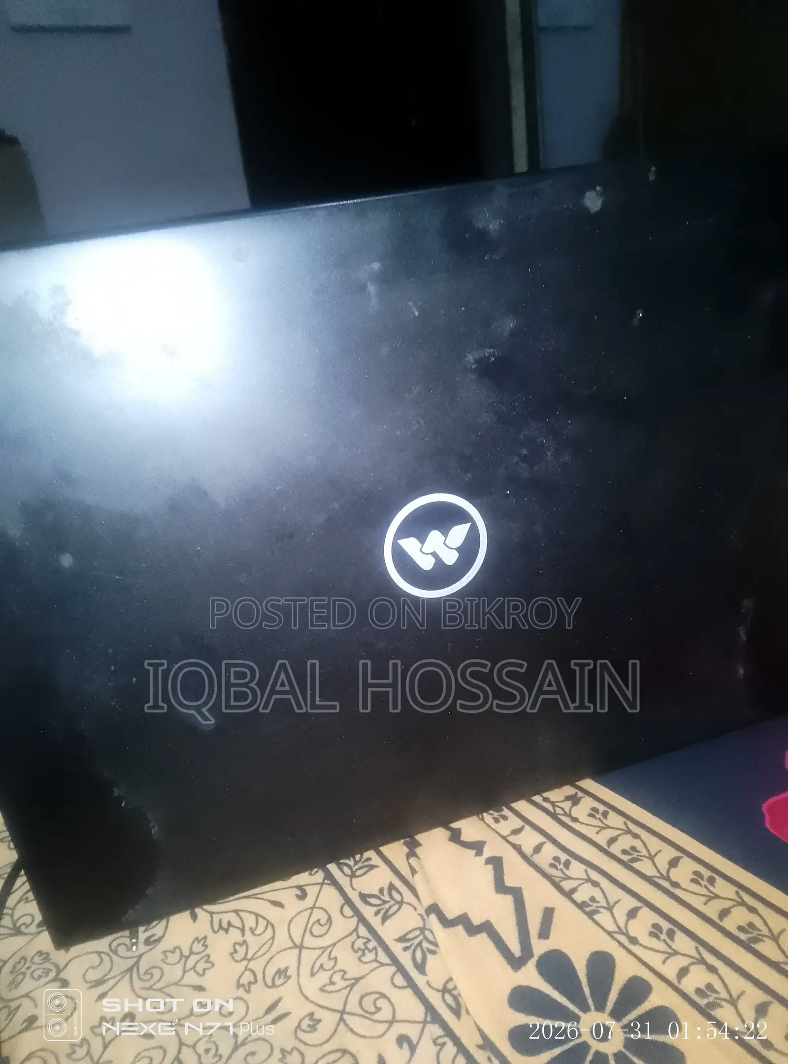 ল্যাপটপ ৮জিবি ইন্টেল কোর আই সেভেন এসএসডি ৫১২জিবি
