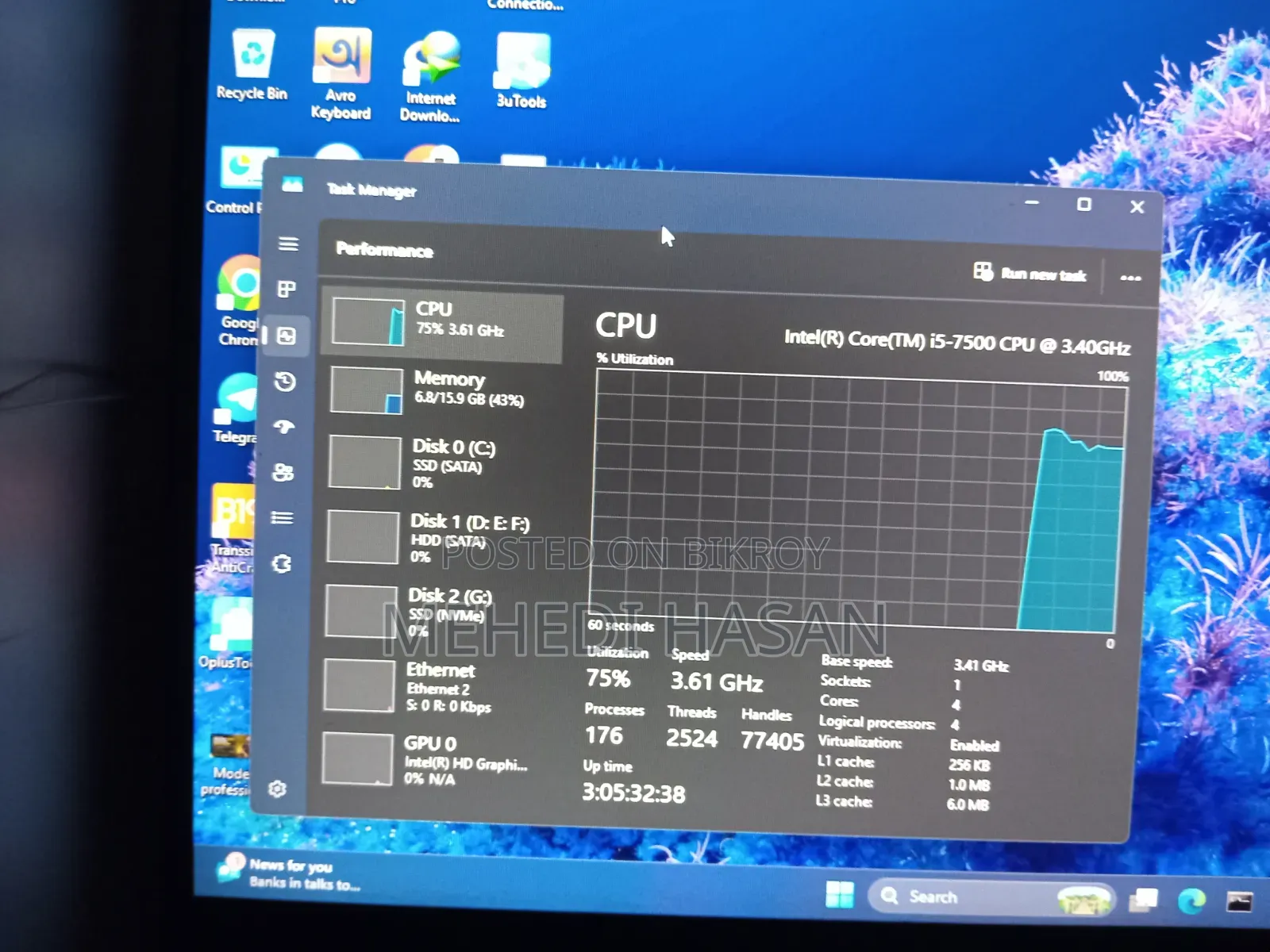 Desktop Computer 16GB Intel Core I5 HDD+SSD 1T