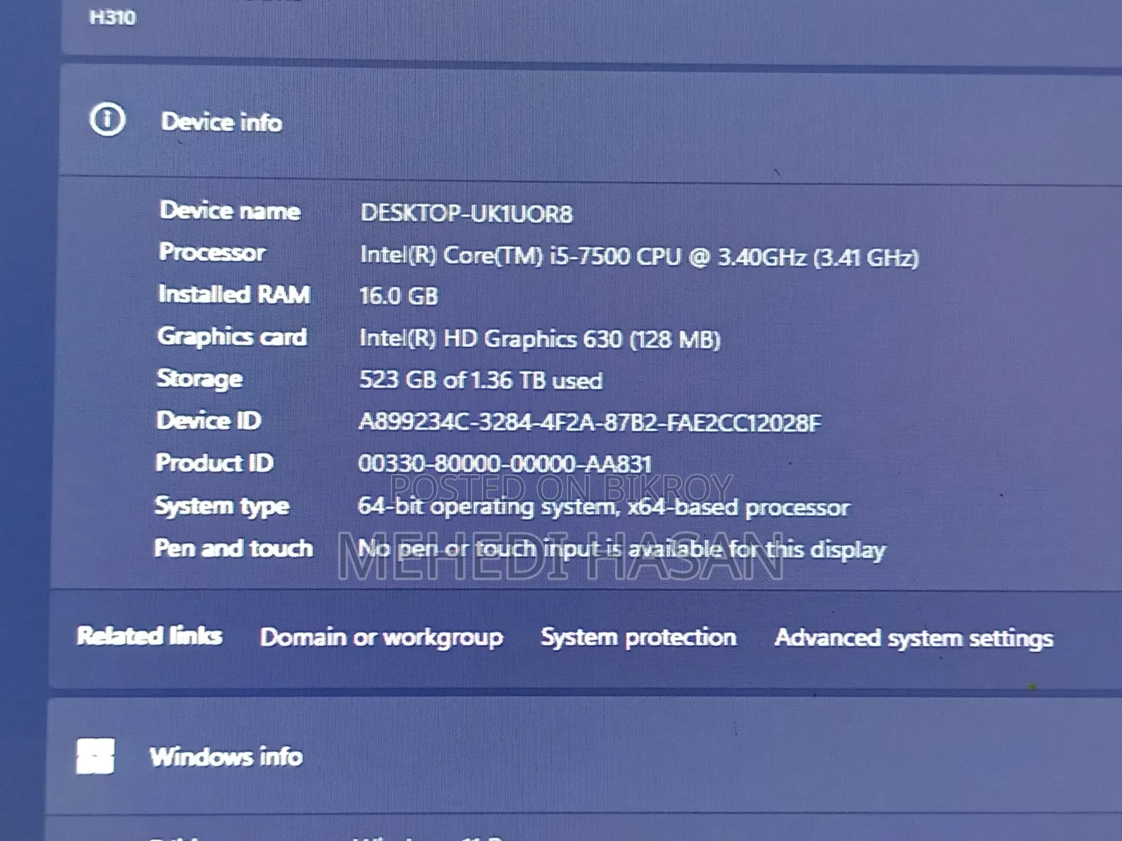 Desktop Computer 16GB Intel Core I5 HDD+SSD 1T