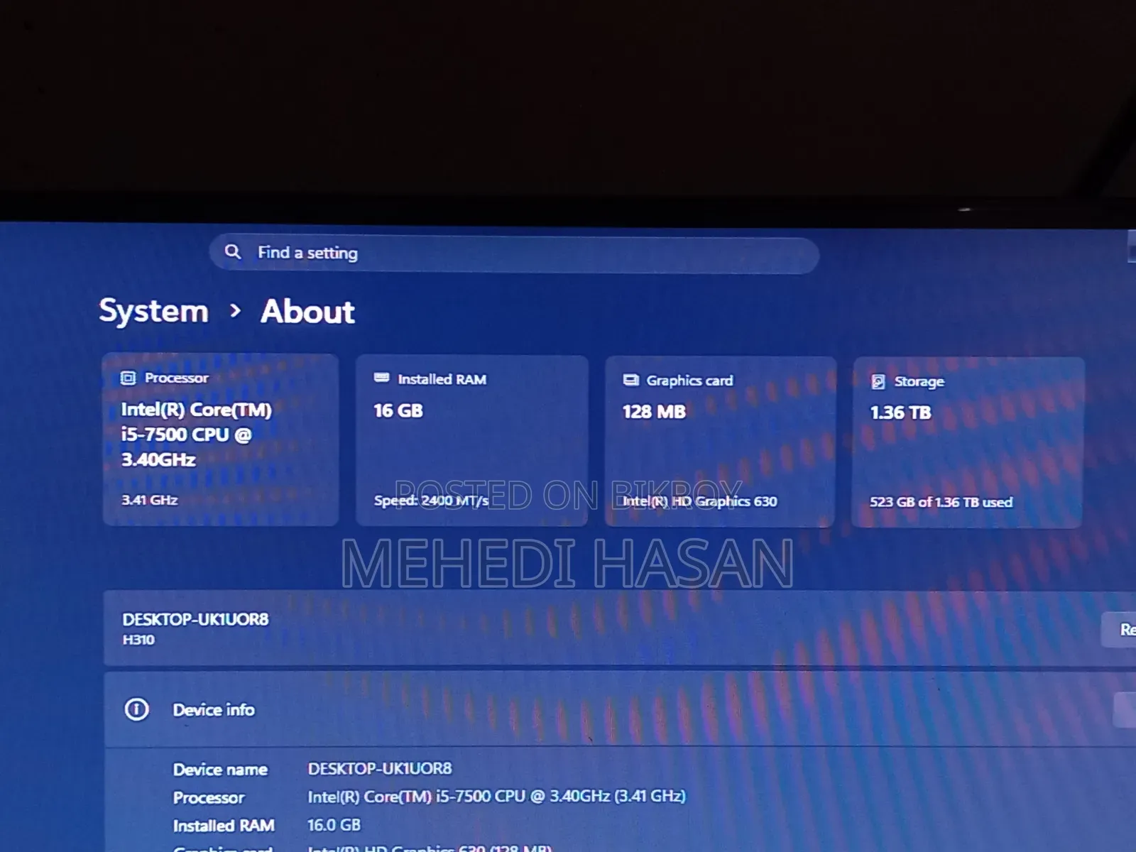 Desktop Computer 16GB Intel Core I5 HDD+SSD 1T