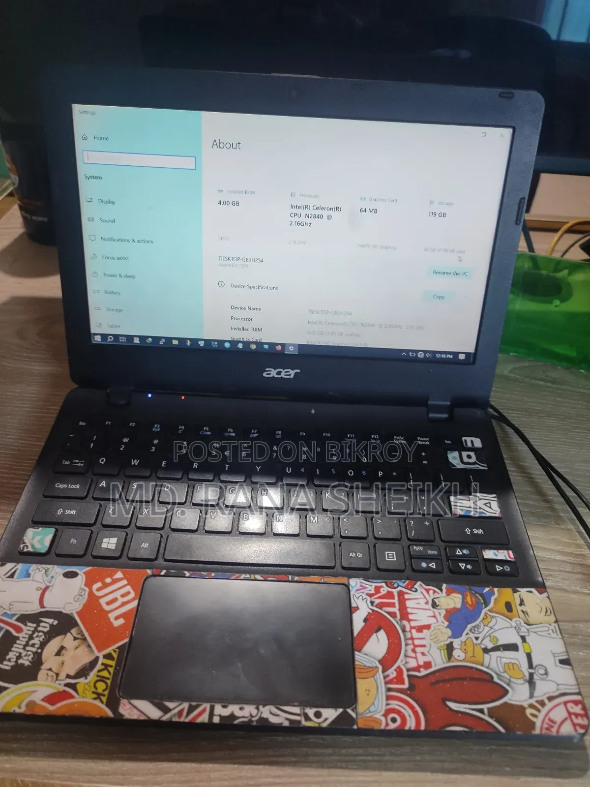 Laptop Acer Aspire E3 112M 4GB Intel Celeron SSD 128GB