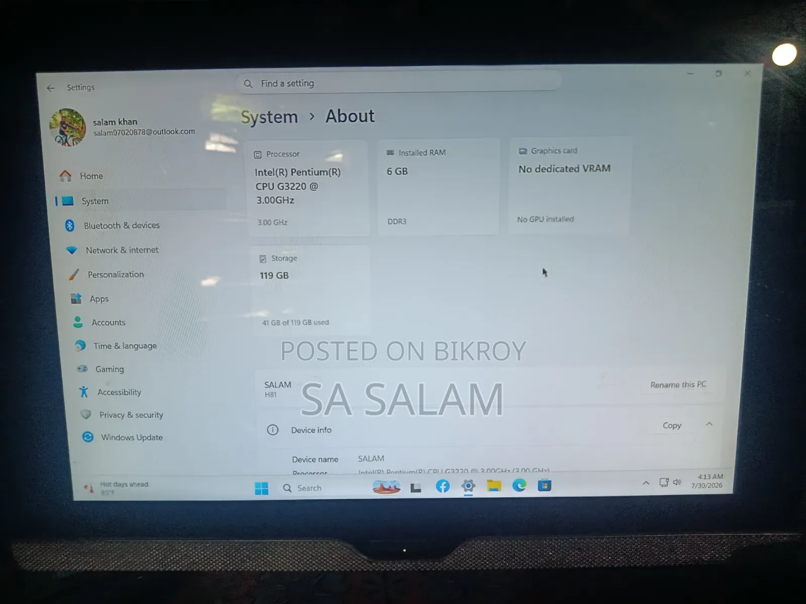 Desktop Computer 6GB Intel Core 2 Duo SSD 128GB
