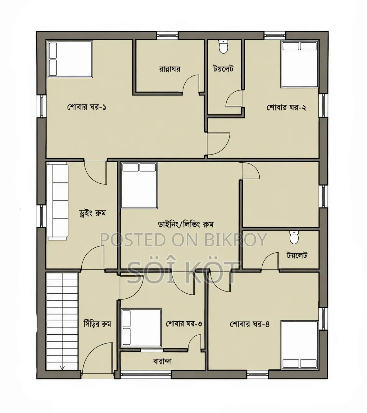 Furnished 6-Bedroom House in Tetultala, Kashipur Bazar for Sale
