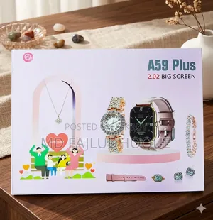 Attractive A59 Plus Smartwatch and Jewelry Gift Combo Set!