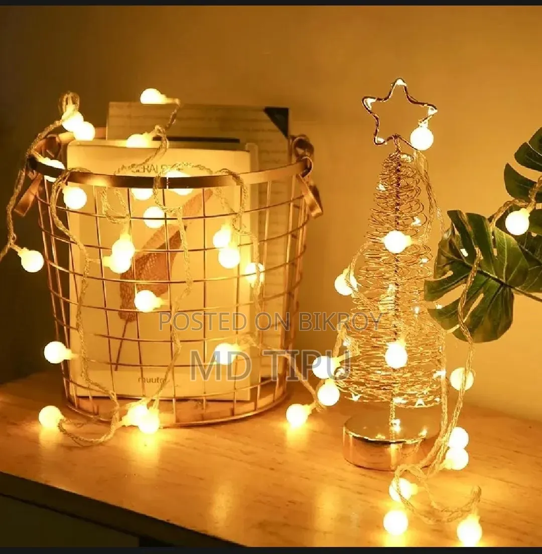 LED Ball Shaped String Fairy Lights Gold - Room Decoration Light