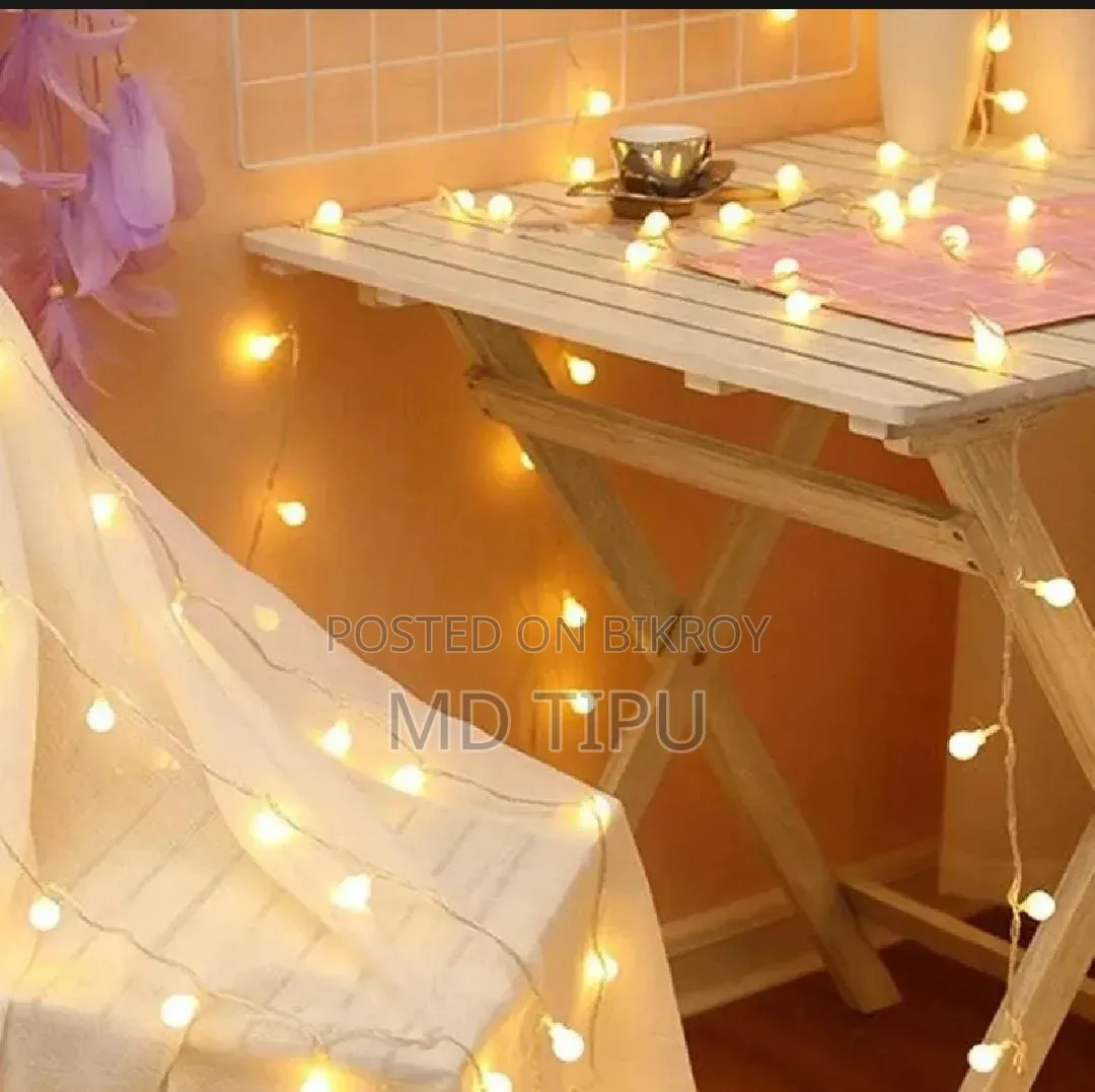 LED Ball Shaped String Fairy Lights Gold - Room Decoration Light