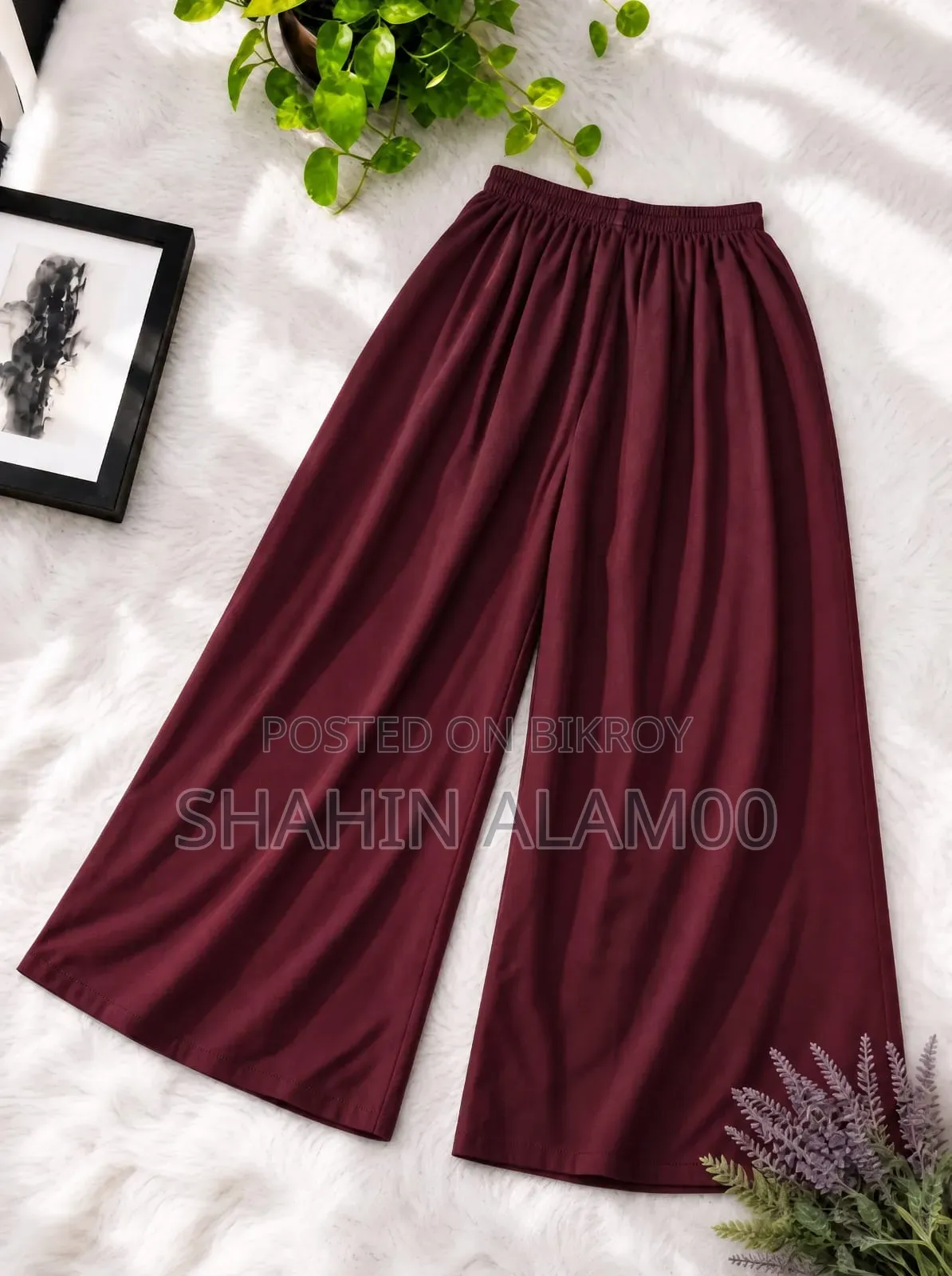 Solid Color Linen Palazzo