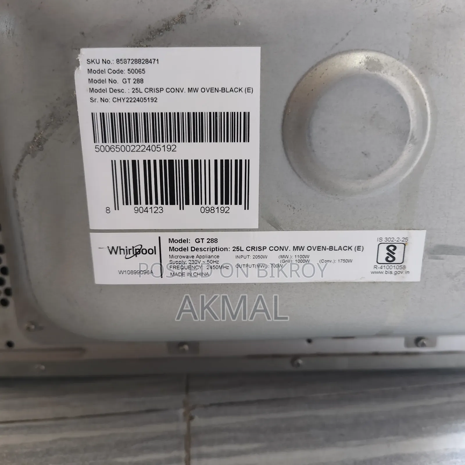 Whirlpool 25L Convection Microwave Oven for sale at