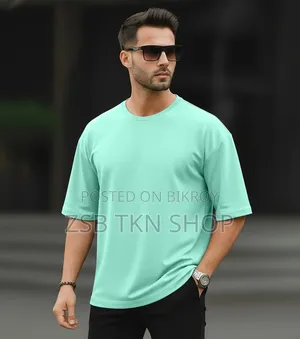 Solid Drop Shoulder T-Shirt 100% Cotton