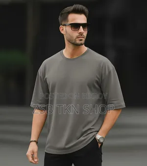 Solid Drop Shoulder T-Shirt 100% Cotton