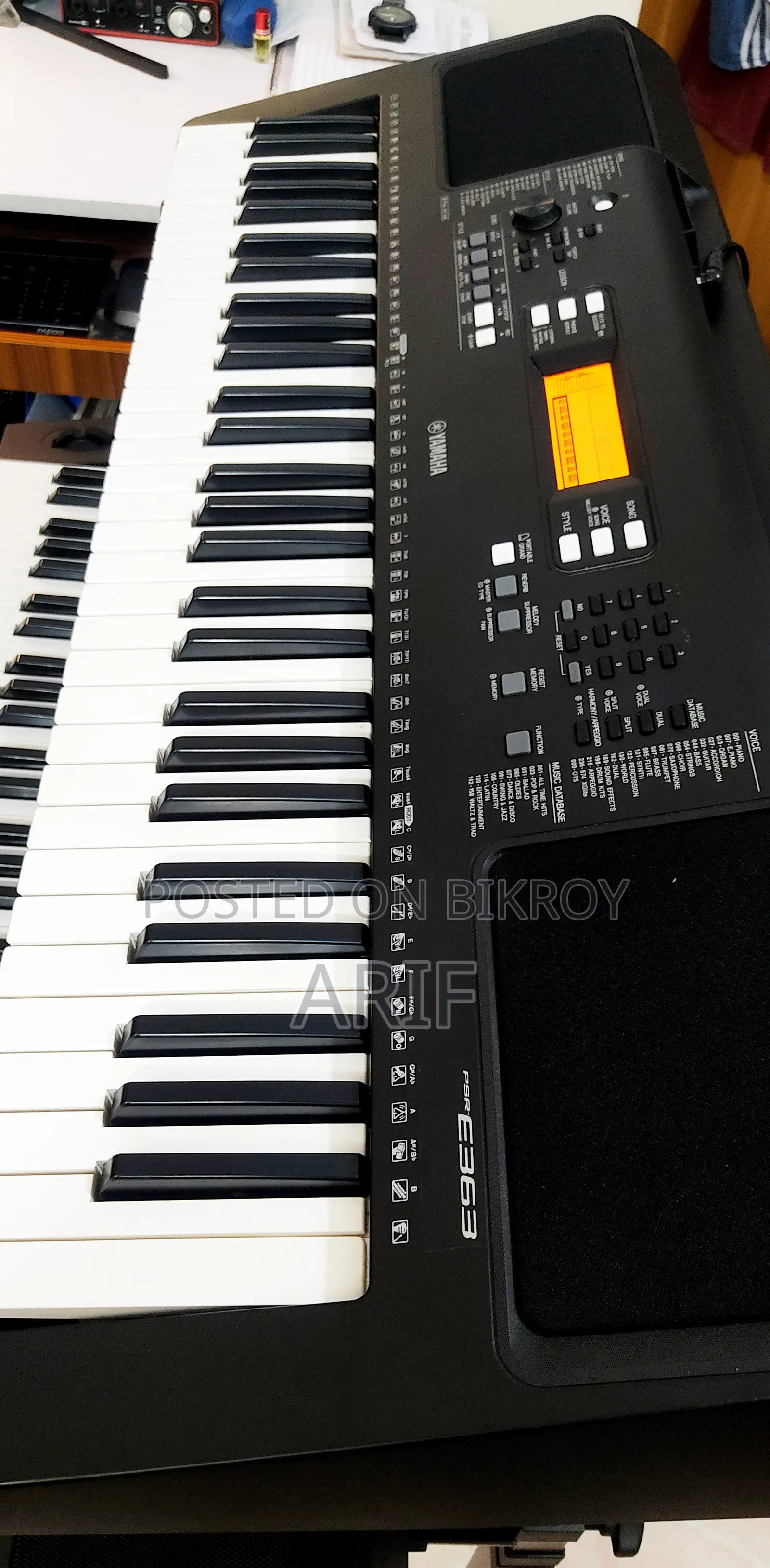 YAMAHA PSR E-363 61 Keys Touch Sensitive Keyboard With MIDI