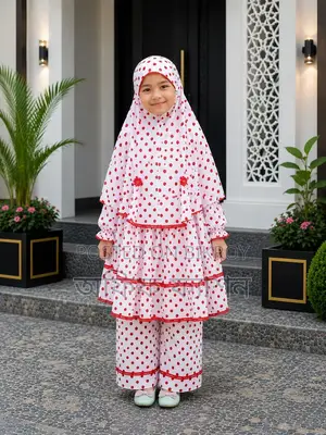 100% Cotton Mother and Daughter Combo Khimar Set