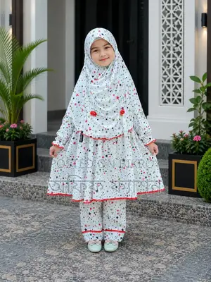 100% Cotton Mother and Daughter Combo Khimar Set