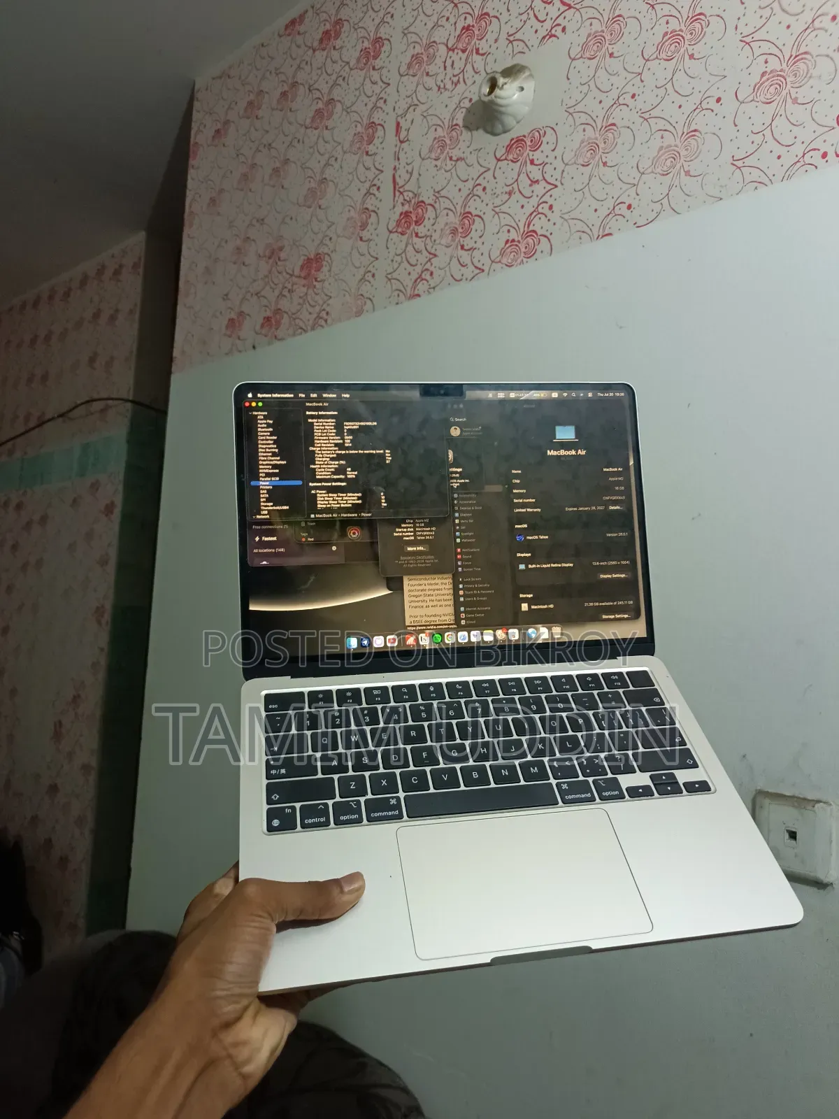 New Laptop Apple MacBook Air 16GB Apple M2 SSD 256GB